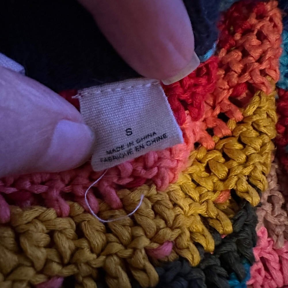HP🎉🌈RARE Anthropologie Moth Rainbow Crochet Knit Cardigan - Picture 6 of 7